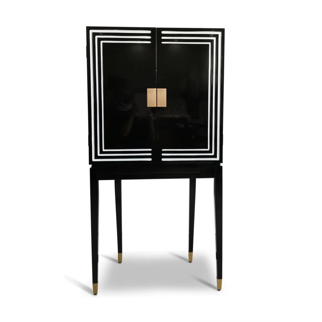 Black & White Art Deco Liquour Cabinet